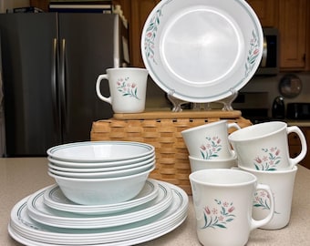 Vintage 90s Corelle by Corning Rosemarie Replacement Dishes - Plates, Bowls