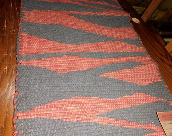 ES-663/61, petit tapis de maison, série Workhorse, brun chocolat, orange brûlé, tapis de chambre à coucher, tapis de cuisine, cottage chic, rustique, tapis de petite maison