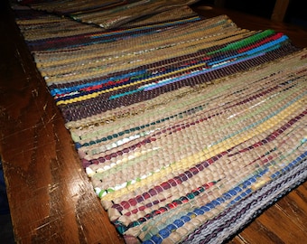 ES-722/80, hall runner cotton rag rug, tiny house rug, bubblegum style, country charm, rustic cabin, country kitchen, floor decor, runner