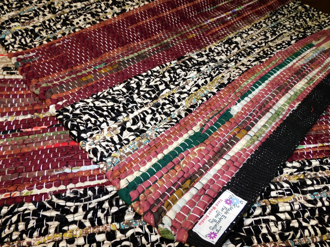 ES481/47 Handwoven Cotton Rag Rug NamedMerle Kitchen Etsy