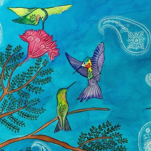 Hummingbirds: Watercolor Archival Print Bird Illustration Giclee Print imagem 3