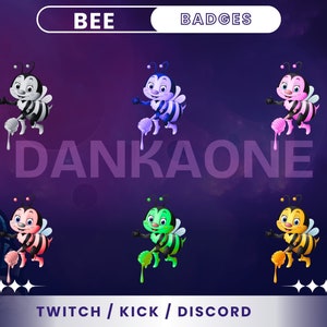Bee Twitch Badges | Bit Badges | Sub Badges | Flies Badges | Bugs Badges | Premade Badges | Twitch Graphics.