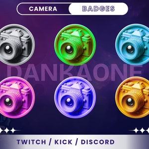 Camera Sub Badges | Color Sub Badges | Twitch Photograph Badges | Twitch Bit Badges | YouTube Badges.