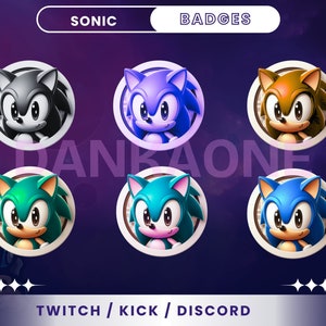 Cartoon Son-ic Sub Badges Twitch | Sub Badges | Bit Badges | Anime Sub Badges | Streaming Badges | Fictional Badges.