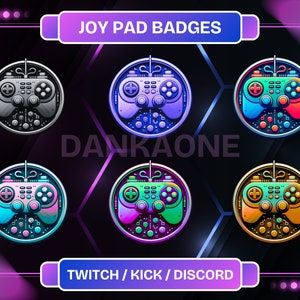 Joypad Badges For Twitch, YouTube, Discord, And Kick | Subscriber Badges | Twitch Bit Badges | Instant Download, Just Upload It.