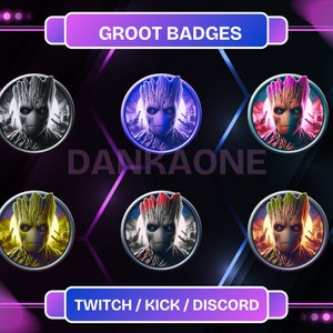 Gro-ot Sub Badges For Twitch/YouTube/Discord | Bit Badges | Twitch Sub Badges | Character Badges | Discord Roles | Stream Badges.