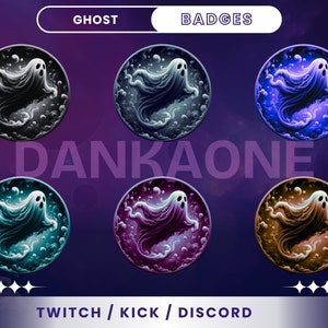 Ghost Sub/Bit Badges For Twitch | Halloween Sub Badges (6) | Premade Badges | Instant Download | Horror Badges.