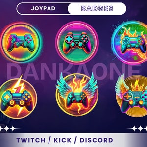 Cute Joypad Twitch Sub/Bit Badges | Controller Subscriber Badges | Cheer Badges For Streamers On Discord, Mixer.