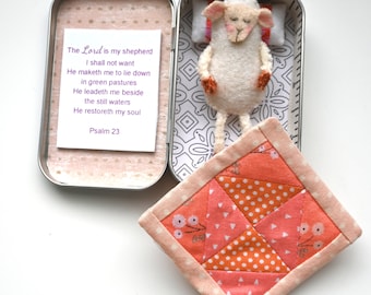 Tiny Tin Bedroom ~ The Lord is My Shepherd (Pink x Coral)