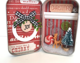 Tiny Tin Christmas Room ~ Joy + Wreath