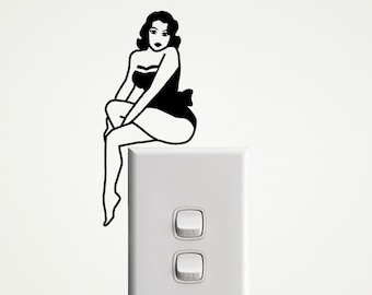 Pin up Girl Wall Decal for Light Switches