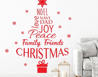 Christmas Tree with Words - Wall Decal