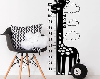 Giraffe Height Chart Wall Decal