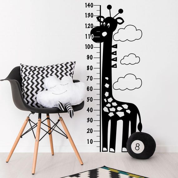 Giraffe Measurement Chart Wall Sticker Decal Art Transfer Graphic Stencil Home 