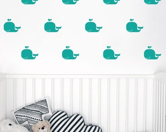 Whales pattern wall decal
