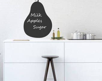 Reusable Chalkboard Pear Wall Decal