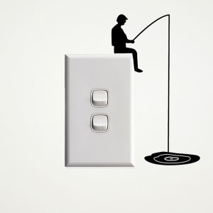 Fisherman Wall Decal for Light Switches