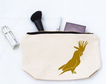 Cockatoo Pouch / Makeup Bag / Pencil Case