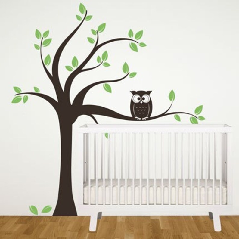 Tree With Owl Wall Decal Etsy