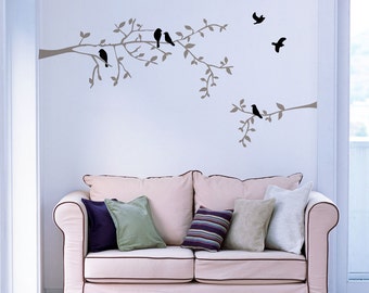 Branch with Birds Wall Decal