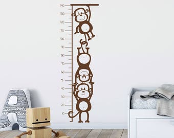 Monkey Height Chart - Wall Decal