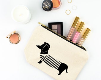 Sausage Dog Pouch / Makeup Bag / Pencil Case