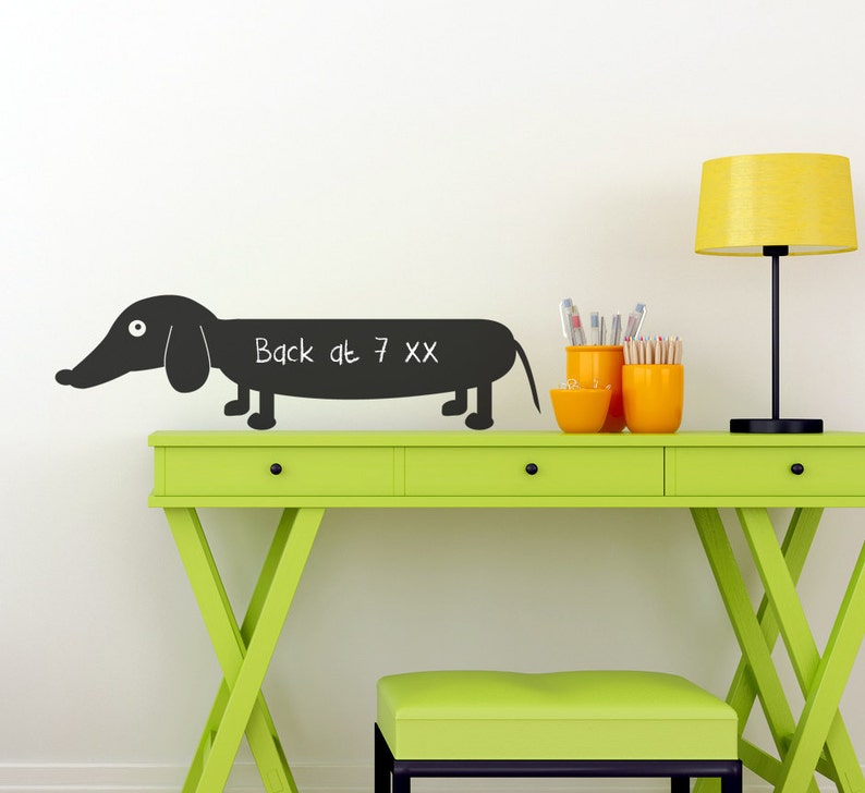 Reusable Chalkboard Sausage Dog Wall Decal Etsy