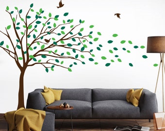 Blowing Tree Wall Decal