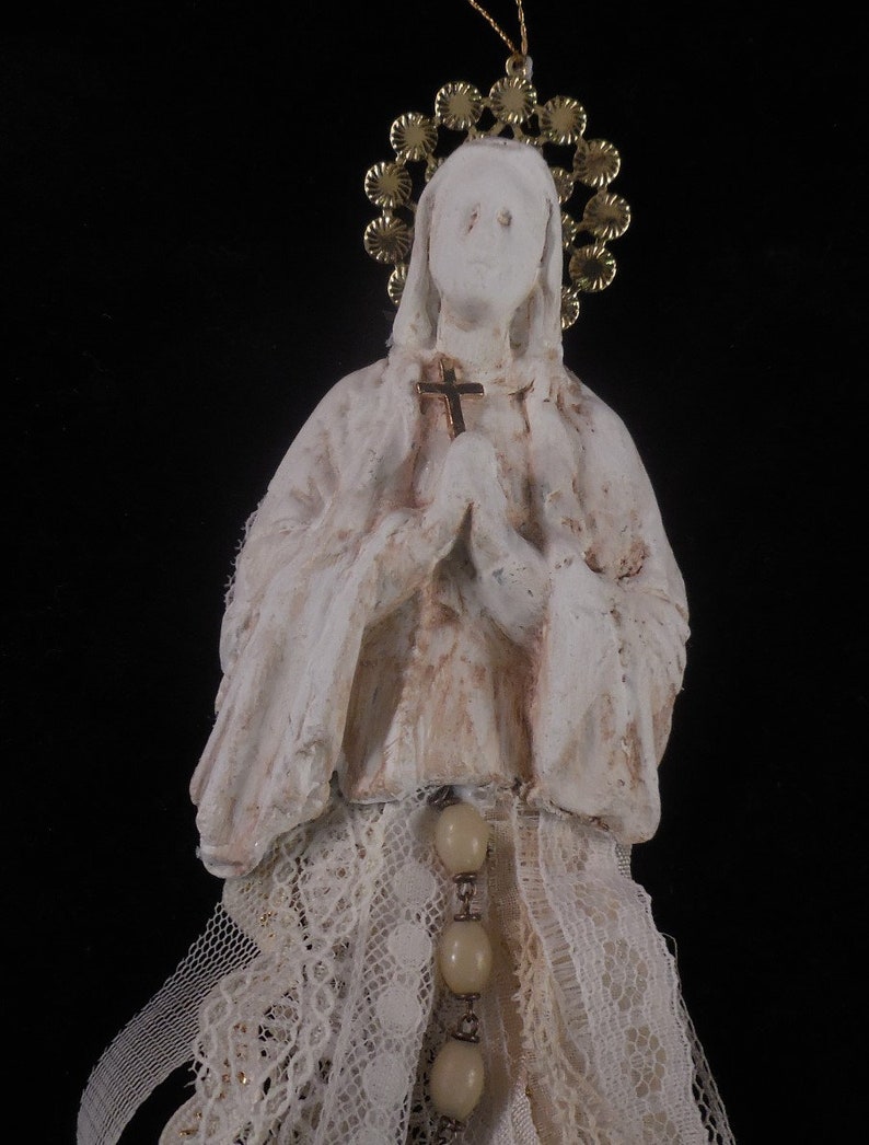On Sale Faux Meerschaum,Christmas Ornament Christmas religious decor,Religious Ornament Sacred Relics Mary,Holy Mother