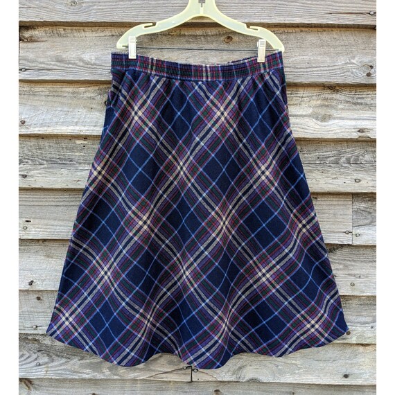 Vtg 70s 80s Collegiate PLAID Skirt 31" Waist - image 2