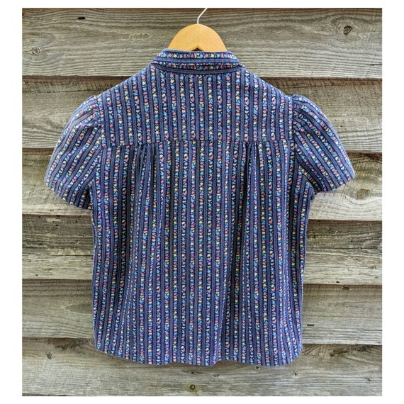 Vtg 80's does 40's Puff Sleeve Top, Softest Cotto… - image 8