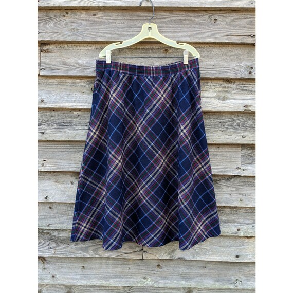 Vtg 70s 80s Collegiate PLAID Skirt 31" Waist - image 1