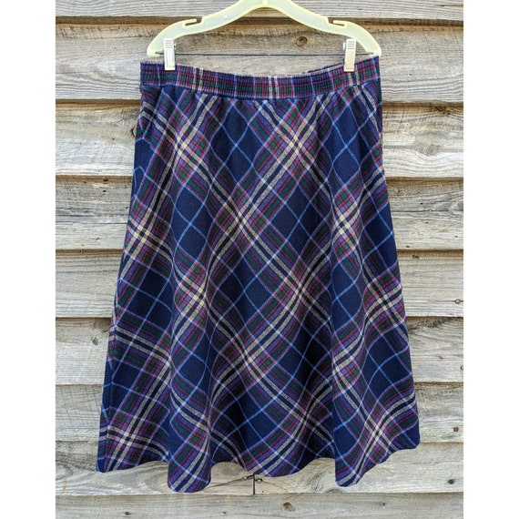 Vtg 70s 80s Collegiate PLAID Skirt 31" Waist - image 3