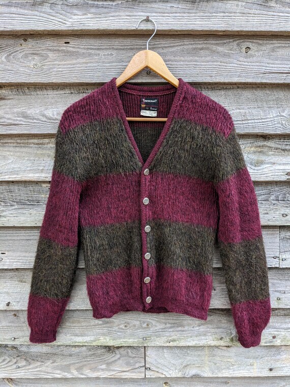 【デッドストック】60s　モヘア　カーディガン　XL 毛足長　モヘアカーディガン デッドストック】60sモヘアカーディガンXL 毛足長モヘアカーディガン