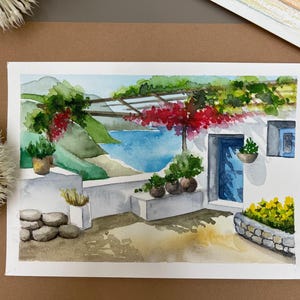 ORIGINAL Aquarellbild Landschaft, keine Kopie oder Druck