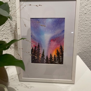 ORIGINAL Aquarellmalerei, Landschaft Aquarell Kunst, Aquarell Bild, Keine Kopie oder Druck!