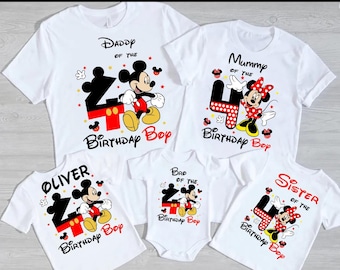 Camisetas familiares de cumpleaños de Mickey Mouse: camisetas de algodón a juego