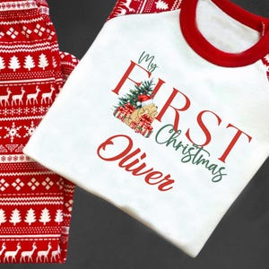 Luxury Pyjamas, First Christmas as Mummy and Daddy PJs, personalised Christmas X mas Baby’s 1st Christmas, Mummy daddy Christmas Pajamas