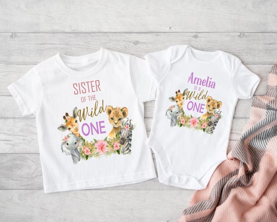 Personalized Wild One 1st Birthday Safari T-Shirt