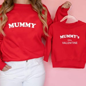 Valentine Mummy and Mummy’s Little Valentine Jumper Matching Set Personalised Sweatshirt Jumper Valentine&#39;s day Mum and Daughter Mini Girl