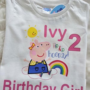 Personalized Peppa Pig Birthday Girl T-Shirt