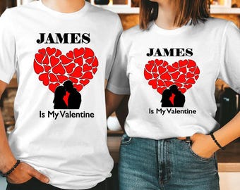 Matching Valentine's Day Couple Shirt: Personalized Heart Design