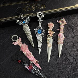 Cthulhu Inspired Blue Dagger with Dragon & Cross - Handcrafted Gift for Boyfriend