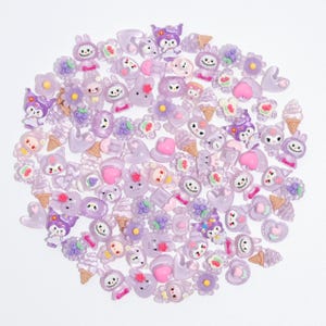 Assorted Kawaii Resin Charms for Phone Case DIY Craft Cabochons (purple ...