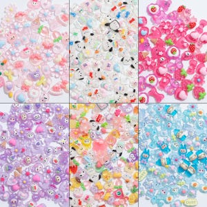 100PCS Decoden Charms, Sanrio Decoden Charms, Resin Charms, Cabochon, Decoden Supplies, Decoden Cream Glue, Flatback Charms, Kawaii Charms
