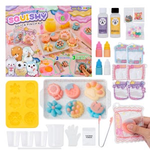 Squishy-tillverkningskit för alla åldrar, Taba Squishy-kit, Gör dina egna squishies med formar, färger, klämpåsar (godisset)