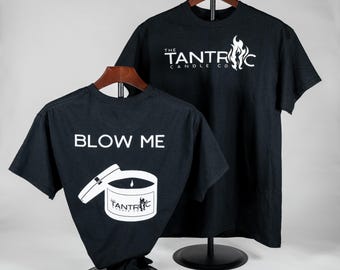 Maglietta Uomo 'Blow Me!' Con Stampa Umoristica, Girocollo, 100% Cotone, Nero, Taglia XL