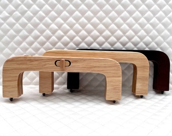 Tornillo rectangular de madera de 2 tamaños en monedero, marco de embrague para bolso, para reemplazo de fabricación de bolsos