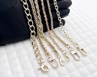 39“ to 47" crossbody purse chain bag chain handles with clips,Light Gold, iron for wallet bag purse making replacement hardware