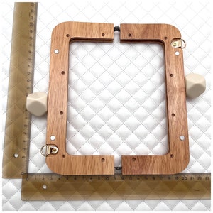Tornillo rectangular de madera de 8 x 3 1/8 en el marco del embrague del bolso de la moneda, 4 cuentas de colores, para el reemplazo de la fabricación de bolsos 127I